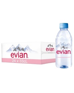Вода минеральная Негазированная 0 33л 24 штуки Evian