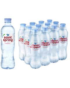 Вода негазированная питьевая 0 5 л пластиковая бутылка 12 штук Святой источник