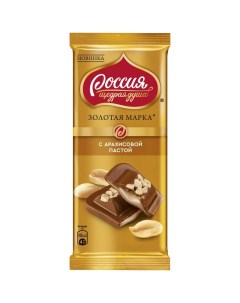 Шоколад Gold Selection молочный с арахисовой пастой 85 г Россия щедрая душа