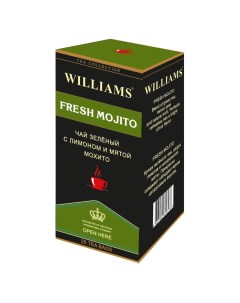 Чай зелёный Fresh mojito с лимоном и мятой 25 пакетиков Williams