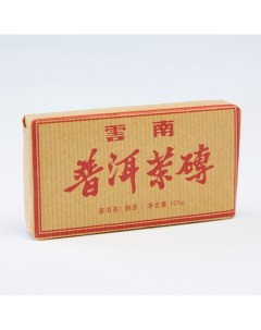 Китайский выдержанный чай Шу Пуэр PUER CHA ZHUAN 100 г 2017 г Юньнань кирпич Nobrand