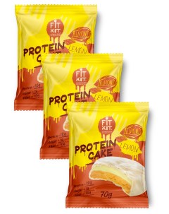 Протеиновое печенье Protein Cake 3шт x 70г Лимон миндаль Fit kit