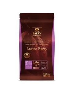 Молочный шоколадный кувертюр Lactee Barry 35 5 кг Cacao barry