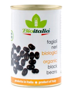 Фасоль Black beans чёрная консервированная 400 г Bioitalia