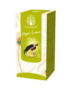 Чай зеленый Имбирь лимон в пакетиках 2 г х 25 шт Zallman