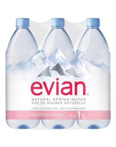 Вода минеральная Эвиан негазированная ПЭТ 1 0л 6шт Evian