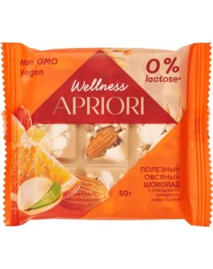 Шоколад Apriori овсяная апельсин миндаль фисташки 50 г Wellness