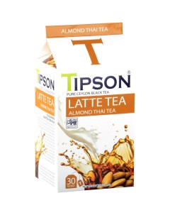 Чай черный Латте чай Тайский миндальный чай с добавками 30 пакетиков Tipson