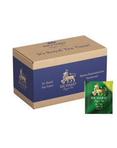 Чай Royal Green зеленый листовой 200 пакетиков по 2 гр Richard