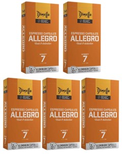 Кофе в капсулах Allegro 5 упаковок по 10 шт Dimello