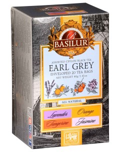 Черный чай Earl Grey ассорти 20 саше Basilur