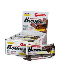 Протеиновые батончики двойной шоколад 20 шт Bombbar