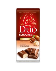 Шоколад Love you Duo eurocrem молочный со сливками 80 г Swisslion