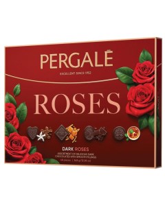 Конфеты Розы ассорти в темном шоколаде 348г Pergale