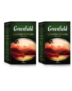 Чай листовой черный Golden Ceylon 2 упаковки по 200 г Greenfield