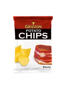 Чипсы картофельные со вкусом бекона 80 г Grizzon