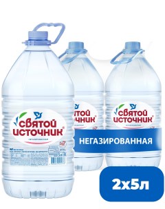 Вода питьевая негазированная 5 л пэт 2 штуки Святой источник