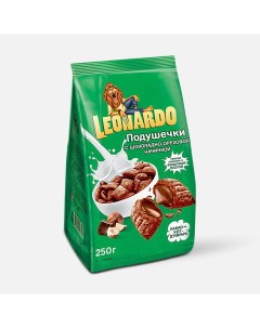 Сухой завтрак подушечки пшеничные с шоколадно ореховой начинкой 250 г Leonardo