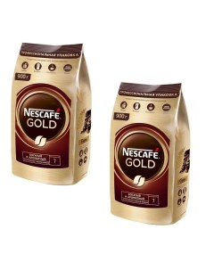 Кофе растворимый Gold м у с добавлением молотого 900 г 2 штуки Nescafe