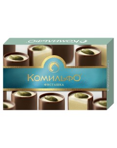 Конфеты шоколадные с двухслойной начинкой фисташка 116 г Komilfo