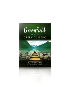 Чай зелёный Green Ginseng в пирамидках 20 пакетиков Greenfield