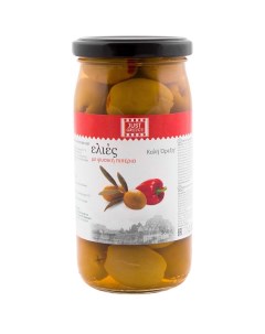 Оливки фаршированные красным перцем 360 г Just greece