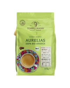 Кофе Aurelias BIO арабика в зернах 500 г Tempelmann