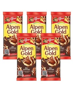 Темный и белый шоколад Классический Флоу пак 5шт 85гр Alpen gold