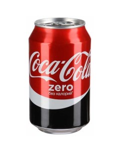 Напиток Zero сильногазированный низкокалорийный 0 33 л упаковка 24 шт в банке Coca-cola