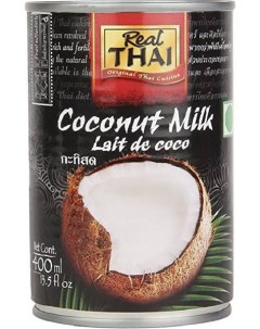 Кокосовое молоко 85 мякоти жирность 17 19 ж б 400 мл Real thai