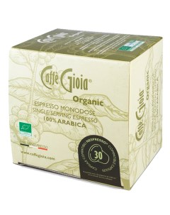 Кофе в капсулах Organic Peru формат Nespresso 30 капсул Caffe gioia