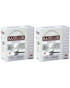 Чай черный Зимний с клюквой 2 шт по 100 пакетов Basilur