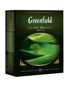 Чай Flying Dragon зеленый 100 фольг пакетиков по 2г Greenfield