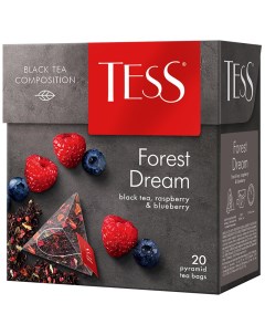 Чай Forest Dream черный лесные ягоды 20 пакетиков пирамидок по 1 8г Tess