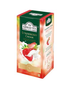 Чай Strawberry Cream черный с аром клубники 25 фольг пакетиков по 1 5г Ahmad tea