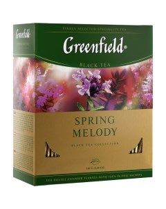 Чай Spring Melody черный с ароматом мяты чабреца 100 пакетиков по 1 5г Greenfield