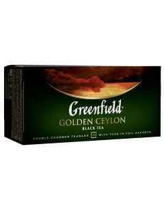 Чай Golden Ceylon черный 25 фольг пакетиков по 2г Greenfield