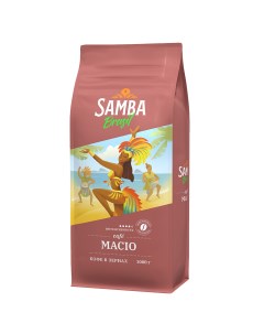 Кофе в зернах MACIO арабика робуста средняя обжарка 1000 гр Samba cafe brasil