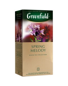 Чай Spring Melody черный с ароматом мяты чабреца 25 фольг пакетиков по 2г Greenfield