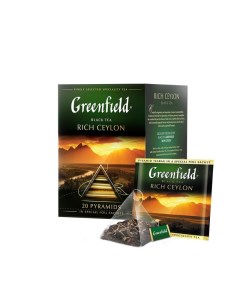 Чай Rich Ceylon черный 2 упаковки по 20 пирамидок Greenfield