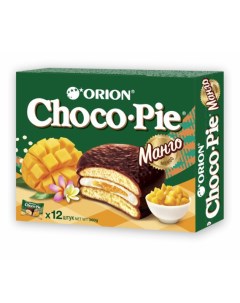 Печенье Choco Pie бисквитное с маршмеллоу и джемом манго в шоколадной глазури 360 г Orion