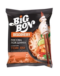 Лапша Big Bon Рисовая с соусом Том Ям быстрого приготовления 65 г Bigbon