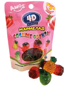 Мармелад 4D 3D Delicious Сочные фрукты 48г Amos