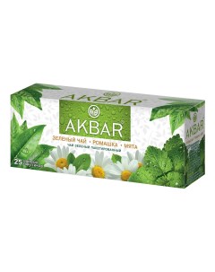 Чай зеленый Ромашка и мята в пакетиках 2 г х 25 шт Akbar
