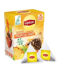 Чай черный tropical fruit 20 пакетиков Lipton