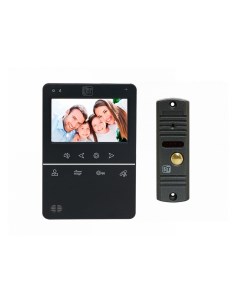 Комплект видеодомофона ST M100 4 S черный и ST P102 серый Space technology