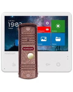 Комплект видеодомофона UNIT 7 KIT FHD v 4005 с вызывной панелью сенсорный белый Novicam