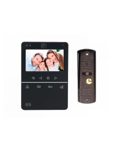 Комплект видеодомофона ST M100 4 S черный и ST P102 медь Space technology