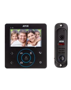 Комплект видеодомофона AT I K410C T Black Atix