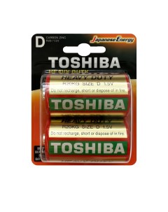 Батарейки R20 солевые zinc БОЧКА Heavy Duty 2шт D 1 5V Toshiba